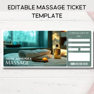 Bon-cadeau spa, carte-cadeau spa, bon de réduction journée au spa modifiable, téléchargement immédiat, soin spa surprise, journée bien-être, bon massage