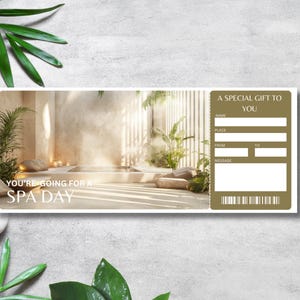 Vale de regalo para spa, tarjeta de regalo para spa, cupón editable para un día de spa, descarga instantánea, tratamiento de spa sorpresa, día de mimos