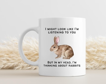 Rabbit Mug, Crazy Rabbit Lady, Rabbit Lover Gift, Gifts for Rabbit Lovers, Funny Gift