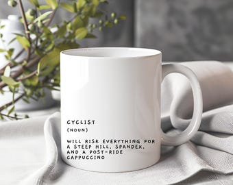 Tazza fotografica personalizzata con nome per la coppia che cavalca la bicicletta, con faccia a figura di bastone e regalo di San Valentino per la coppia. - CALLIE