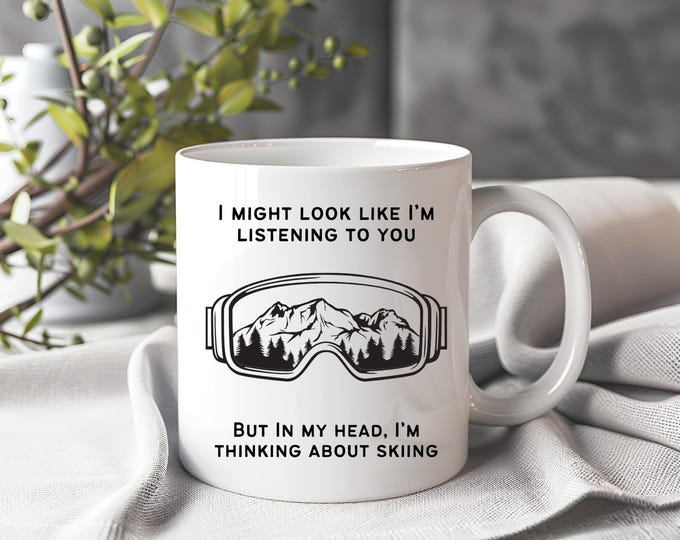 Skiing Mug, Gifts For Skiers, Funny Mug, Novelty Mug,Funny Ski Gift, Skiing Present