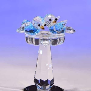 Crystal World Figurine Bird Bath Miniature