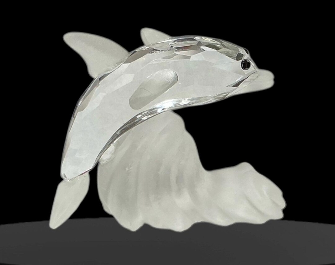Crystal World: Delfino In Vetro Tagliato A Mano Con Sfera Su Base, Oggetto Decorativo Luccicante, Altezza 9 Cm, Artigianale - 3