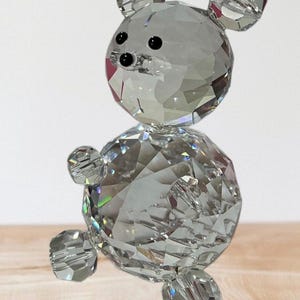 Italian Crystal Teddy Bear Figurine: Swarovski Elements, Vintage Decor