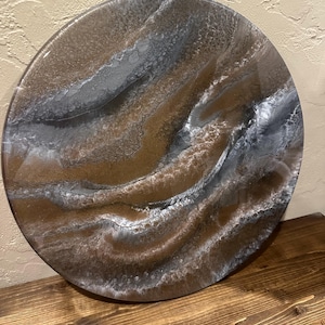 Lazy Susan de geoda de resina de 18 pulgadas