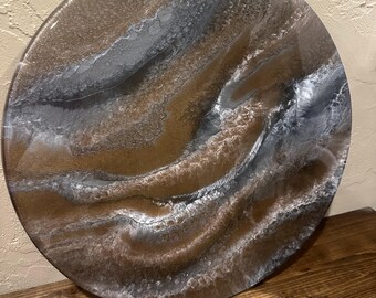 Lazy Susan de geoda de resina de 18 pulgadas
