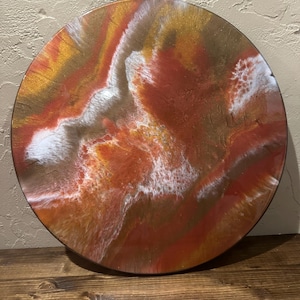 Lazy Susan de geoda de resina de 18 pulgadas