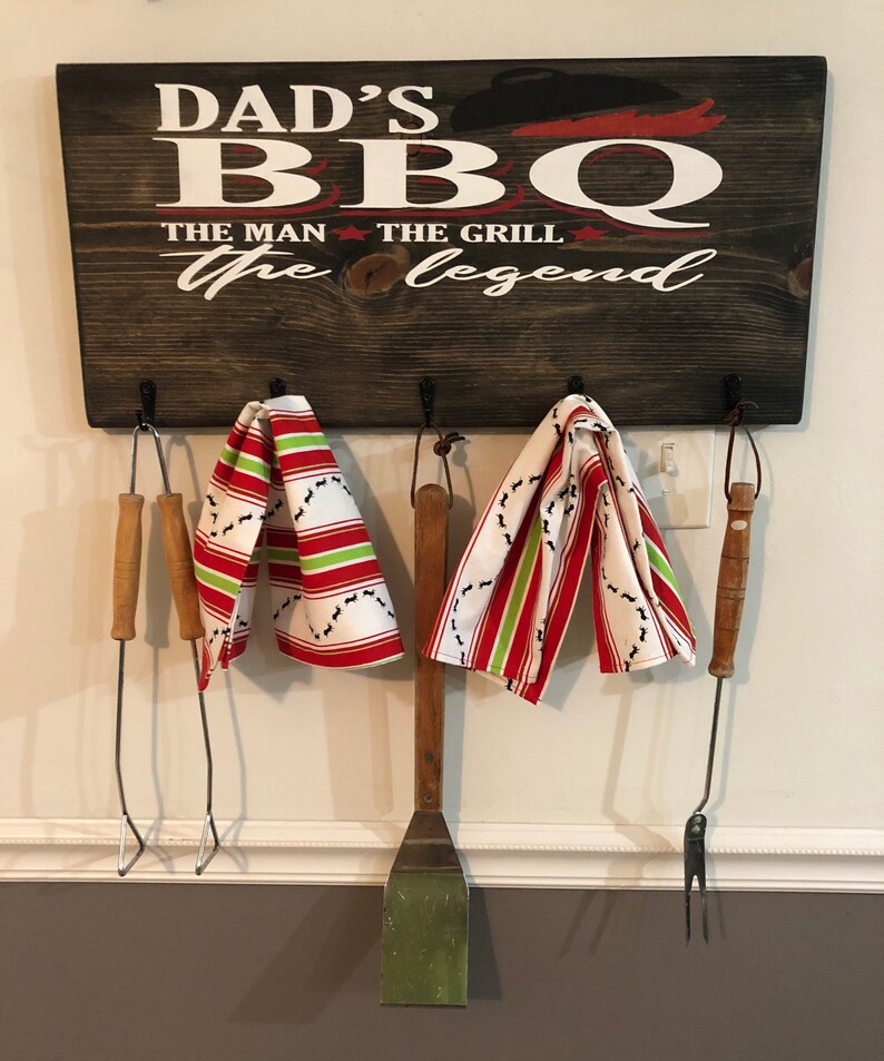 Dads Bbq Grilling Utensil Holder Etsy