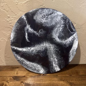 Lazy Susan de geoda azul marino de resina de 18 pulgadas