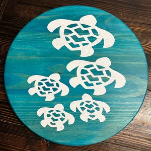 18 inch Sea Turtle Family Lazy Susan