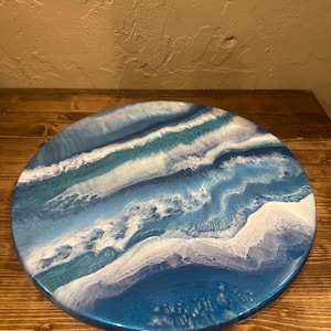 Plateaux paresseux géode en résine de 18 po.