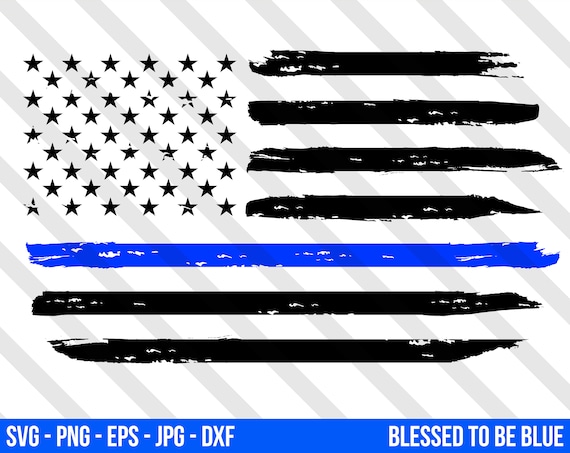 Download Thin Blue Line American Flag SVG Vector Png Eps Jpg Dxf ...