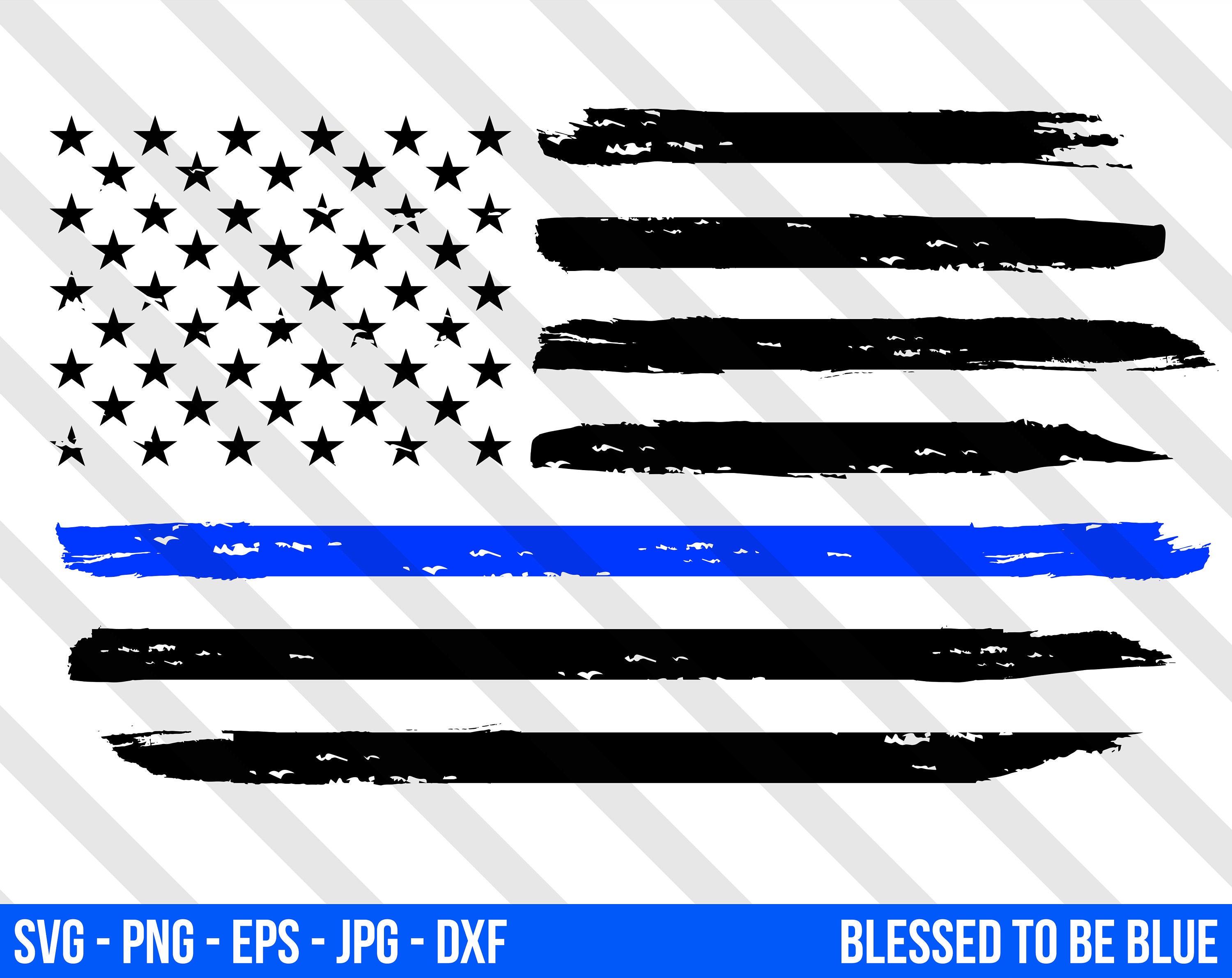 Download Thin Blue Line American Flag SVG Vector Png Eps Jpg Dxf ...