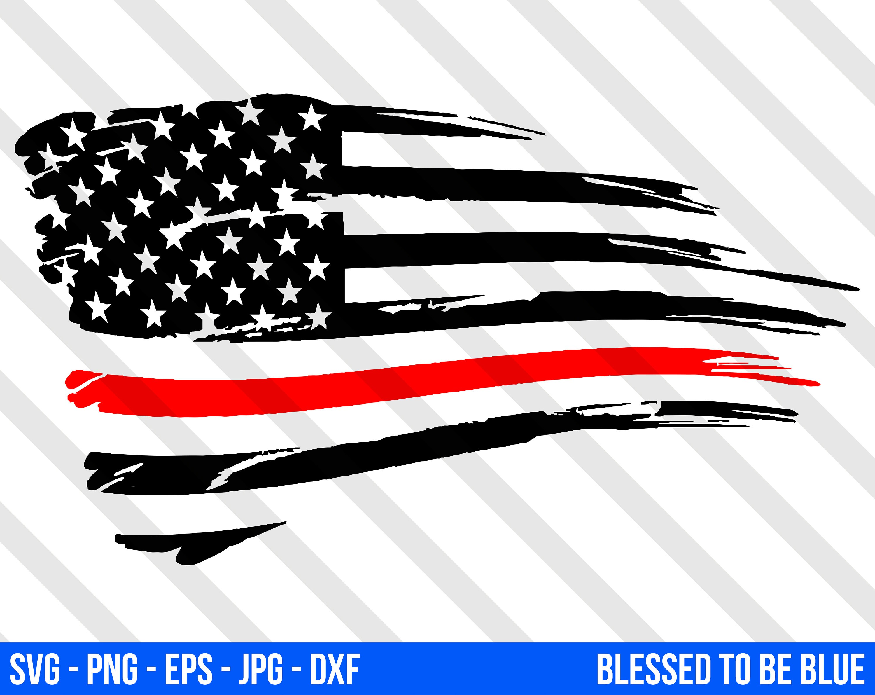 Download Thin Red Line American Flag SVG Vector Png Eps Jpg Dxf | Etsy