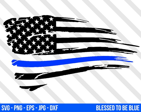 Download Thin Blue Line American Flag SVG Vector Png Eps Jpg Dxf ...