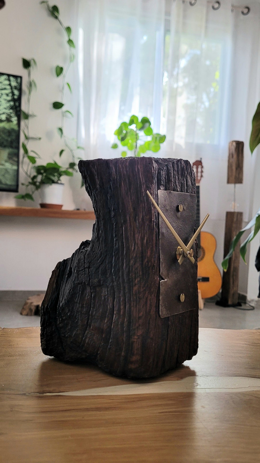 Oak Wood Rustic Table Clock Reclaimed From an 110 Year Old Railroad Tie