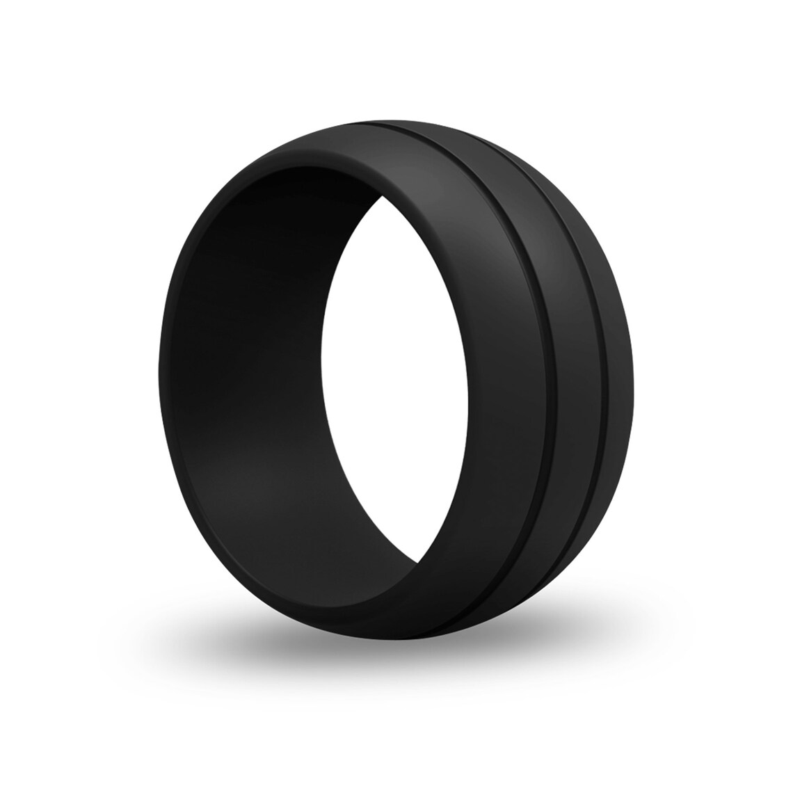 Mens Black Silicone Wedding Ring Band Perfect Wedding Etsy