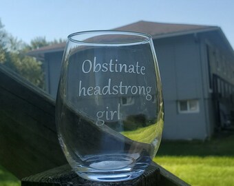 Pride and Prejudice Inspired Wine Glass