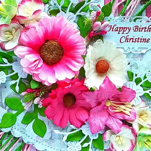 Biglietto di auguri di compleanno di lusso in 3D – Biglietto di auguri personalizzato fatto a mano / Elegante biglietto ricordo immagine 2
