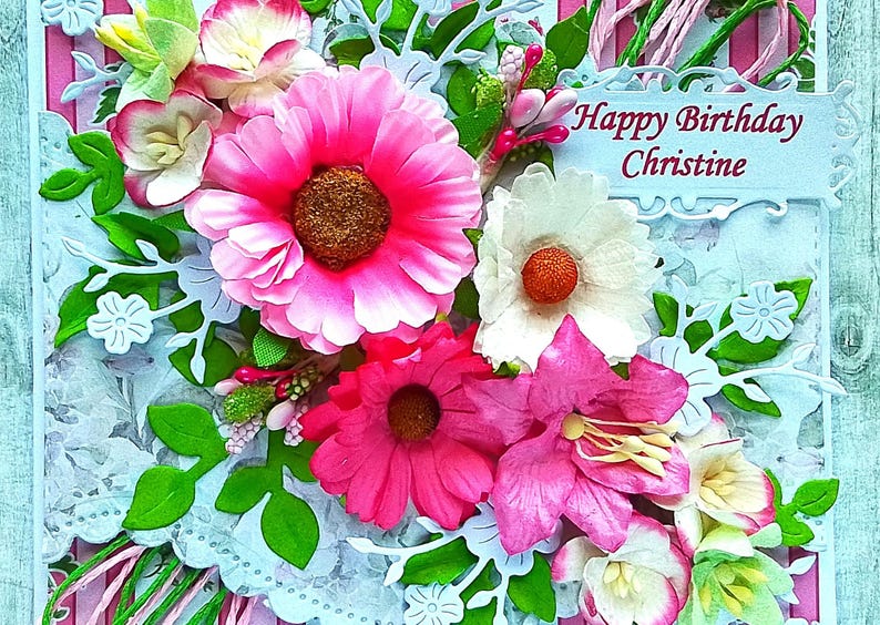 Biglietto di auguri di compleanno di lusso in 3D – Biglietto di auguri personalizzato fatto a mano / Elegante biglietto ricordo immagine 2