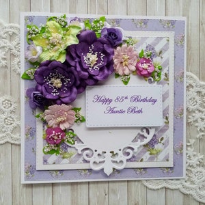 Luxury Birthday 3D Card - Handmade Shabby chic Personalised - put your own message