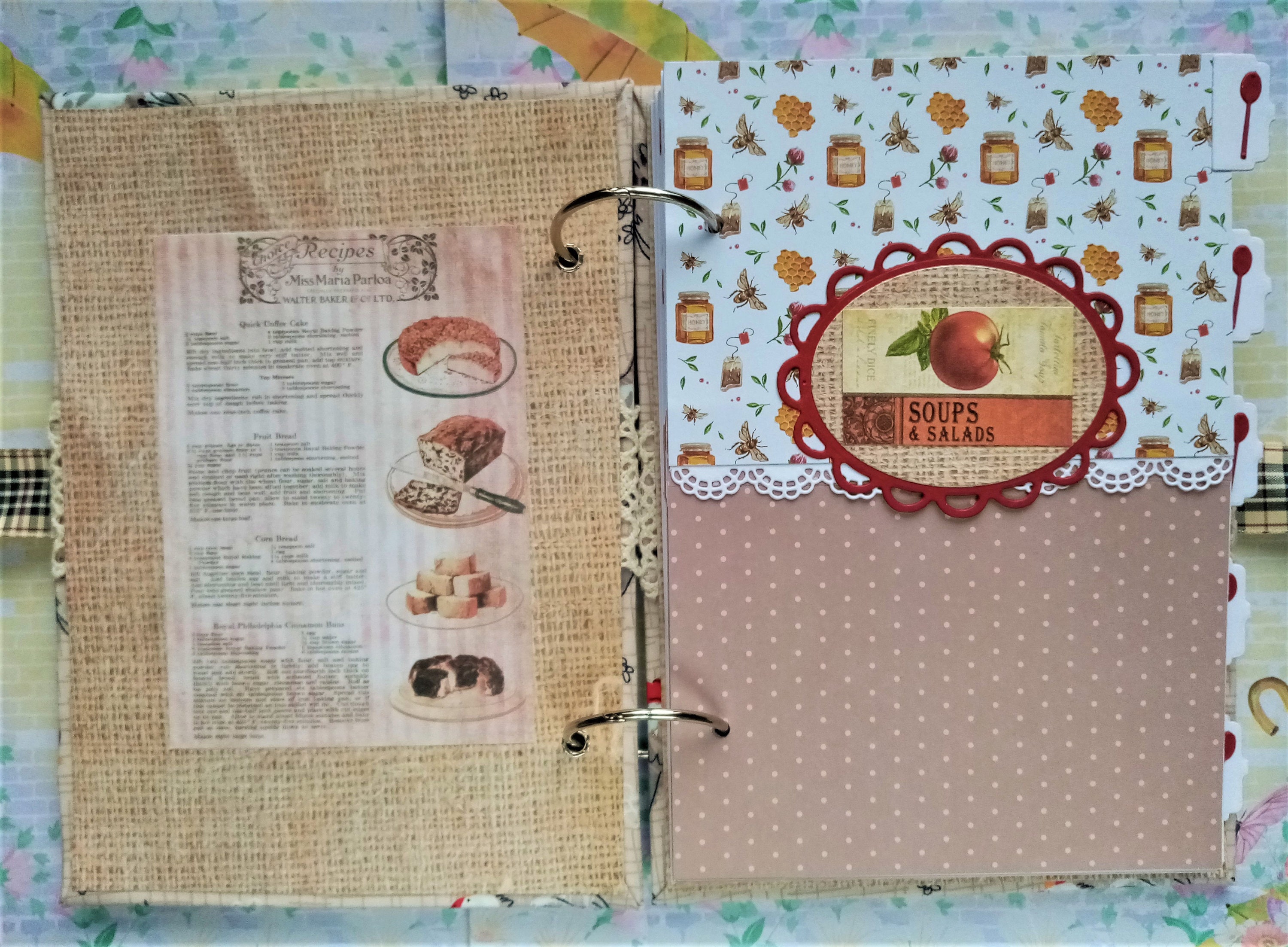 Handmade Recipe Book with 50 Blank Recipe Cards and 5 Etsy