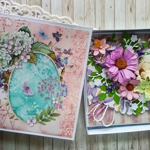 Boxed Luxus 3D Geburtstagskarte, Shabby Chic, handgemacht, personalisiert - jede mögliche Begrüßung + Ihre Nachricht innen