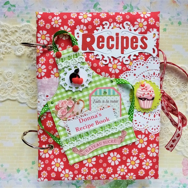 Personalised Handmade Recipe Book with 50 Blank Cards and 5 dividers, Recipe Organizer, Journal - Gift for mum