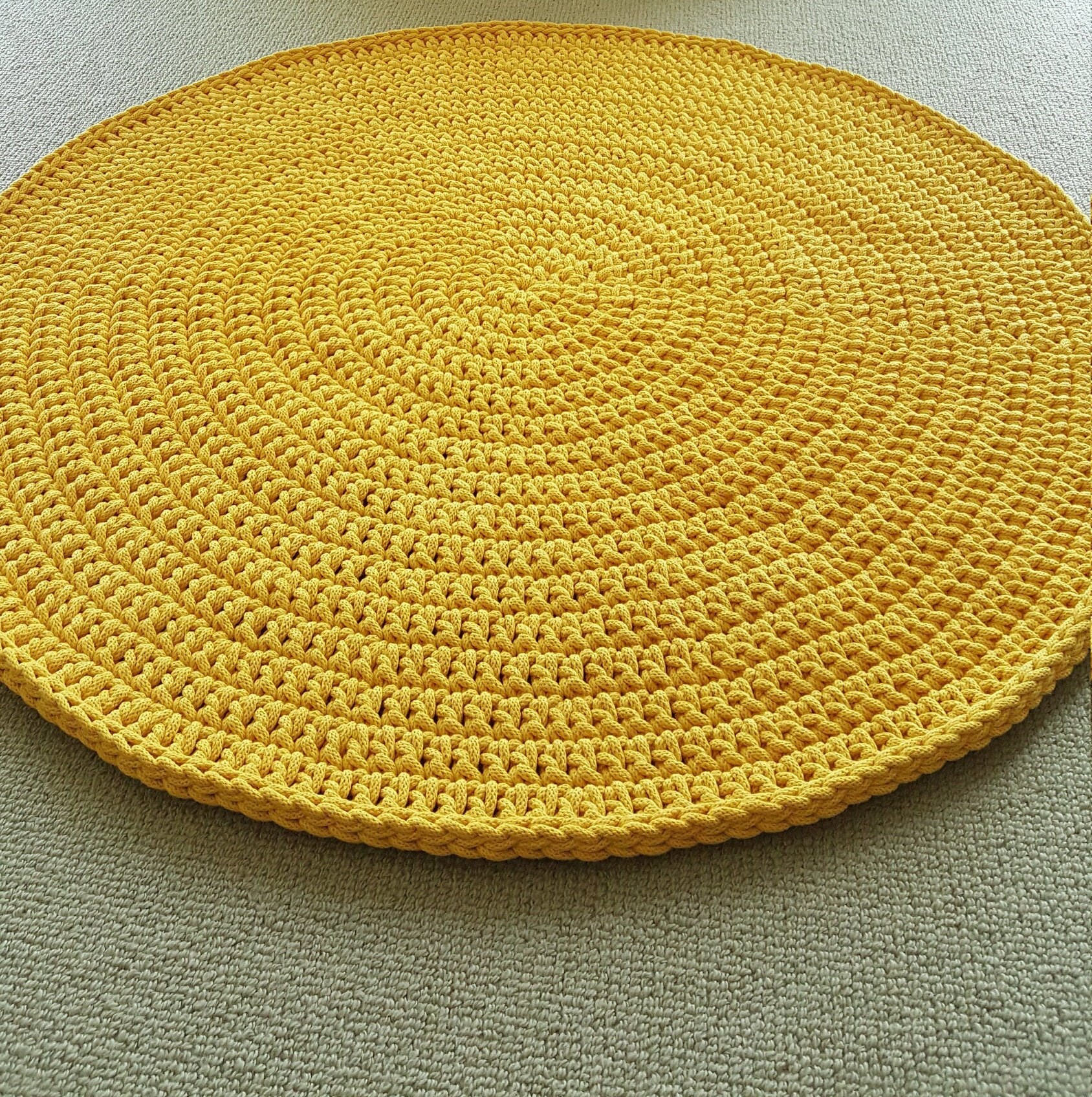 Handmade Crochet Rug/ Round Rug/many Sizes/many Colors/ Cotton Etsy UK