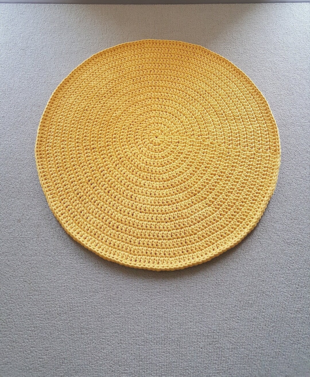 Handmade Crochet Rug/ Round Rug/many Sizes/many Colors/ Cotton Etsy UK