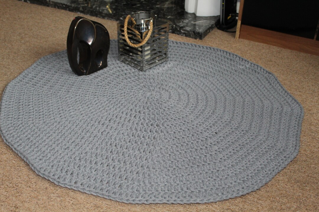 Handmade Crochet Rug/ Round Rug/ Cotton Rope Rug/floor Mat/ Nursery Rug