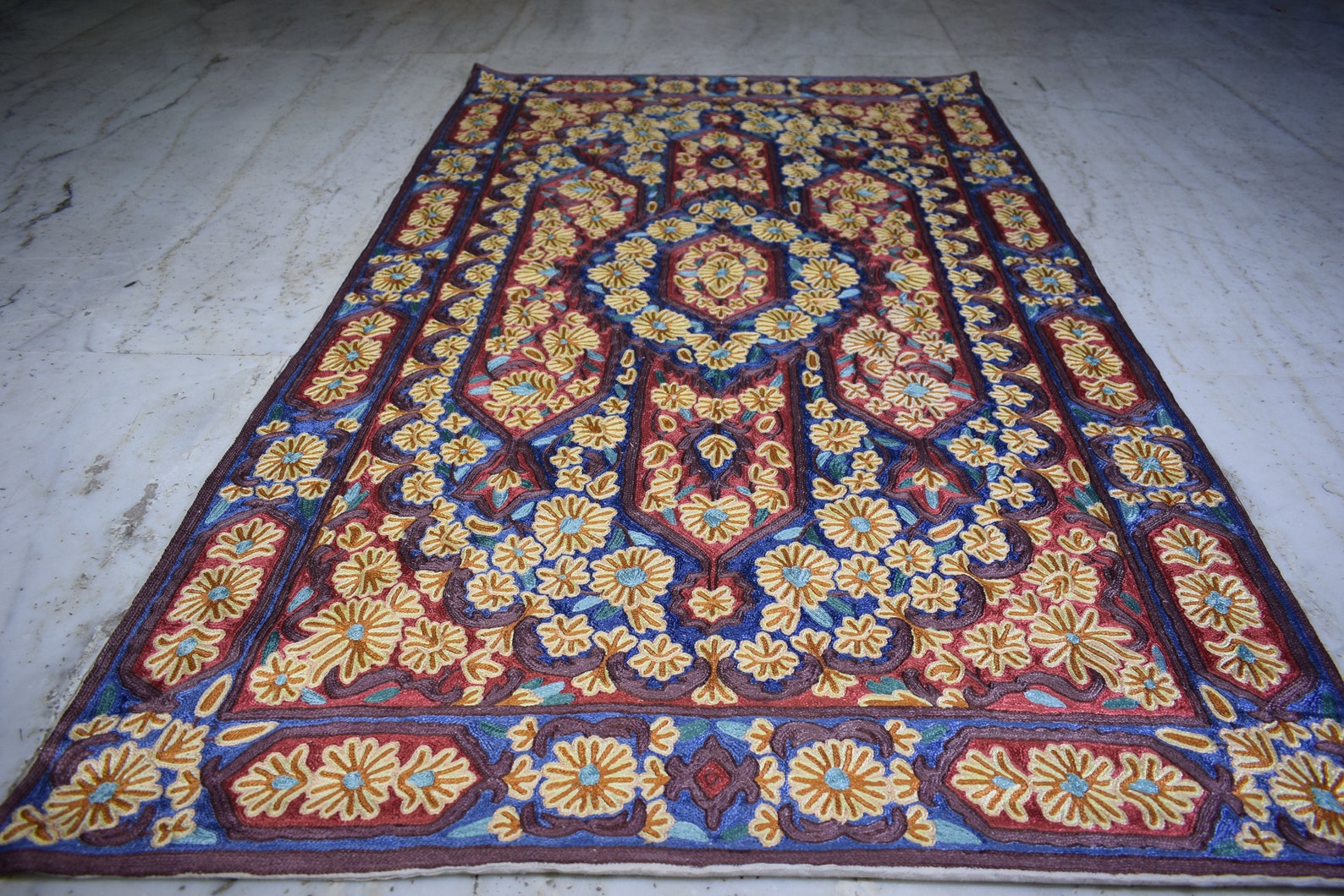 3x5 Silk Rug Kashmiri handmade Rugs Handmade Silk rug Silk Etsy