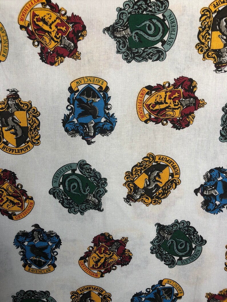 BTY Harry Potter licensed fabric hogwarts house crests