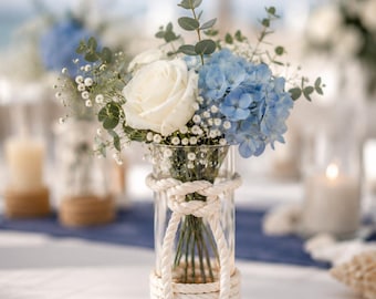 Seaside wedding, handmade beach wedding decor, Tropical wedding decor vases, beach wedding accents destination wedding, nautical centerpiece