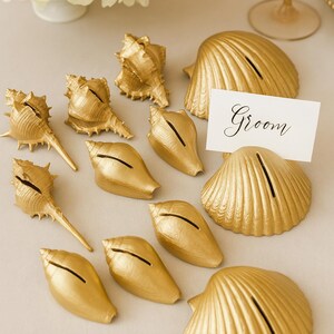Pack of 15- Escort card holder, Beach Wedding Place Card Holders – Shell Table Decor | Nautical Wedding Favors | Coastal Centerpieces