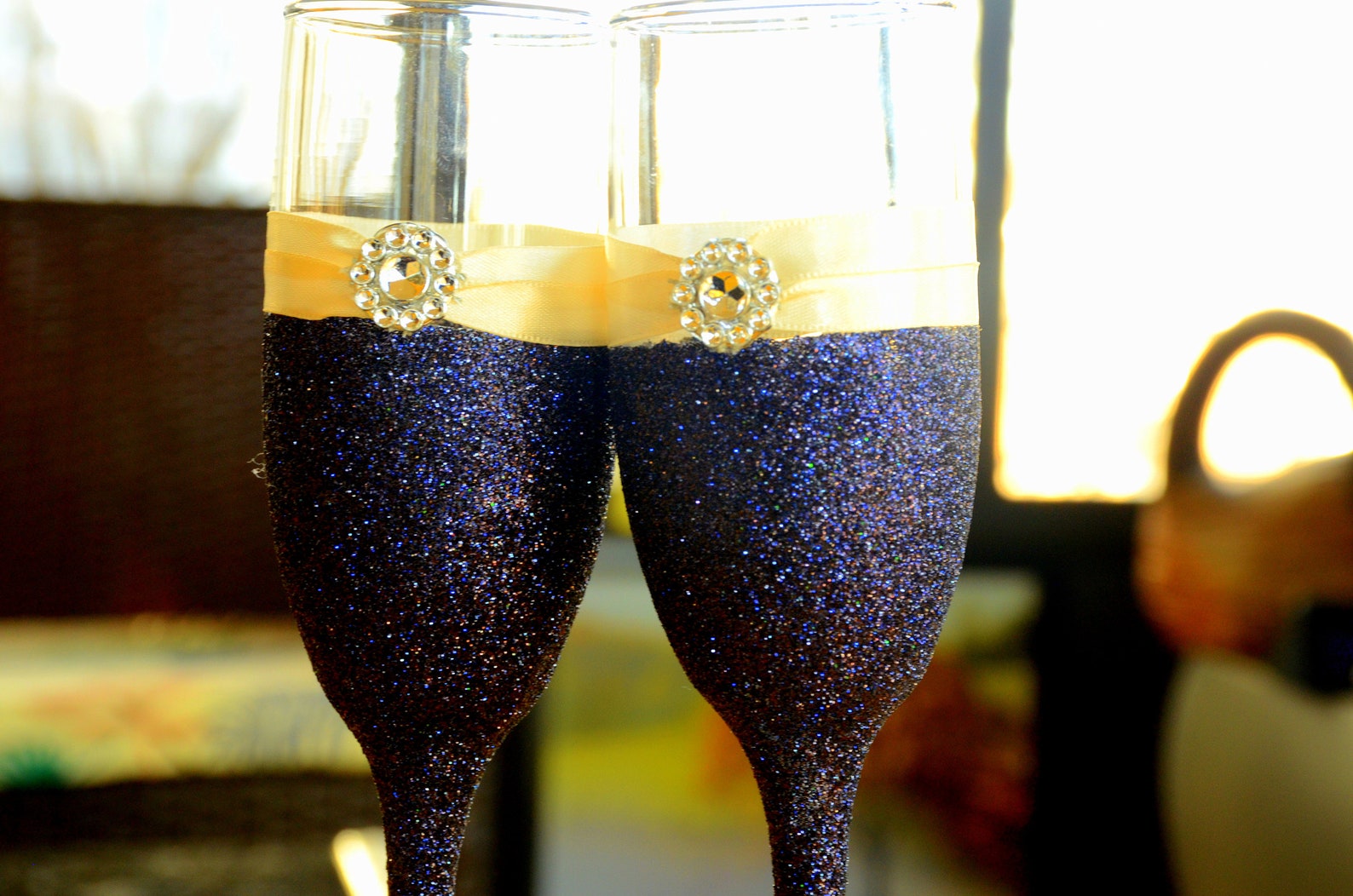 Sparkle Cake Cutting Setglitter Flutes and Cake Server Etsy