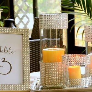 Set of 3-Wedding decors,Bridal shower,Rhinestone Centerpieces,glass Vase with bling,Glam Vase,wedding,bling vase,table centerpiece,bling zdjęcie 4