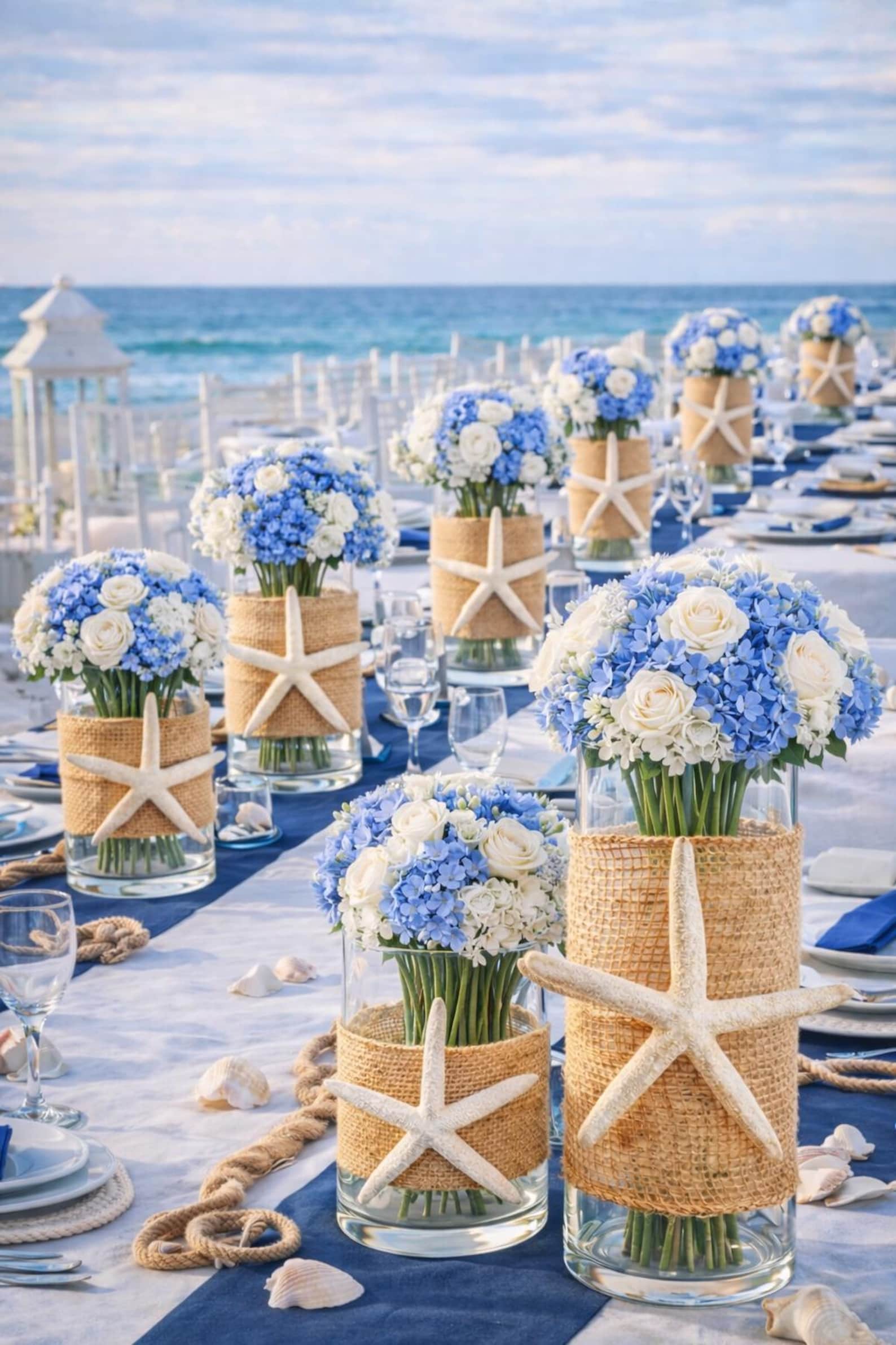 Beach Wedding Decor, Reception Table Centerpiece, Candle Holder