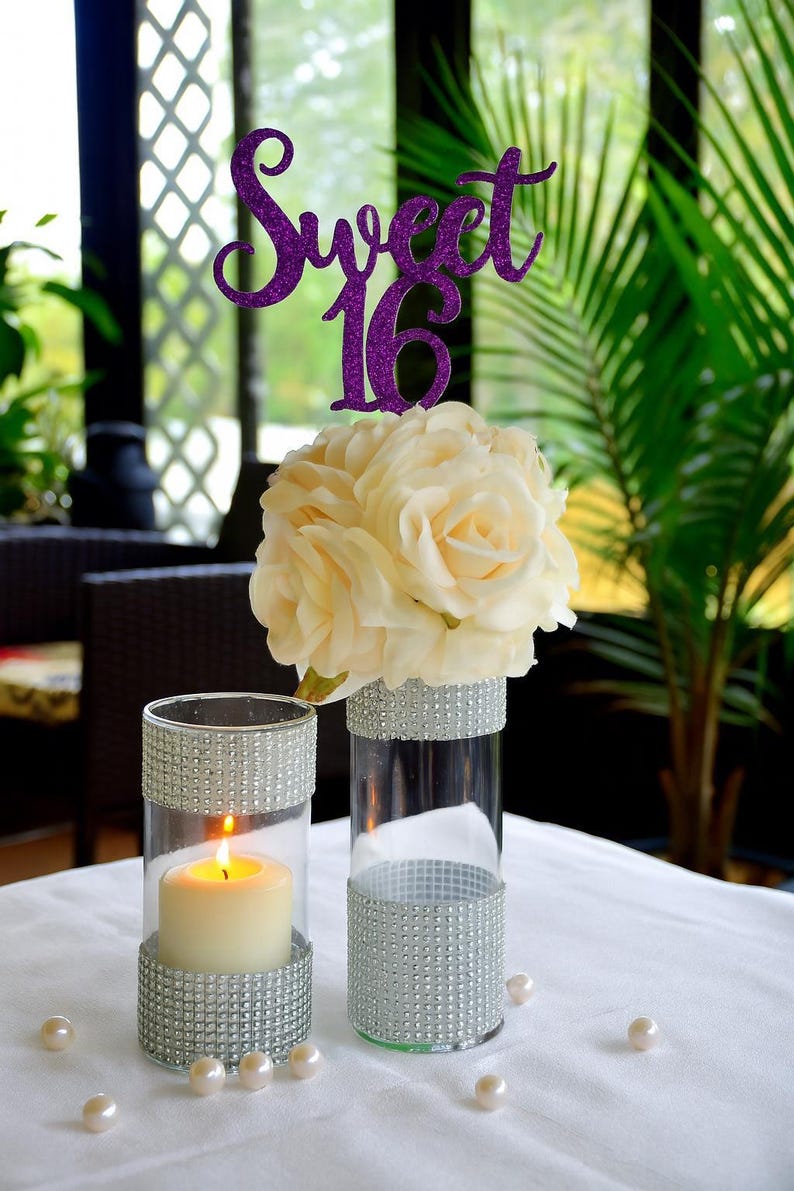 Set of 3-Wedding decors,Bridal shower,Rhinestone Centerpieces,glass Vase with bling,Glam Vase,wedding,bling vase,table centerpiece,bling zdjęcie 3
