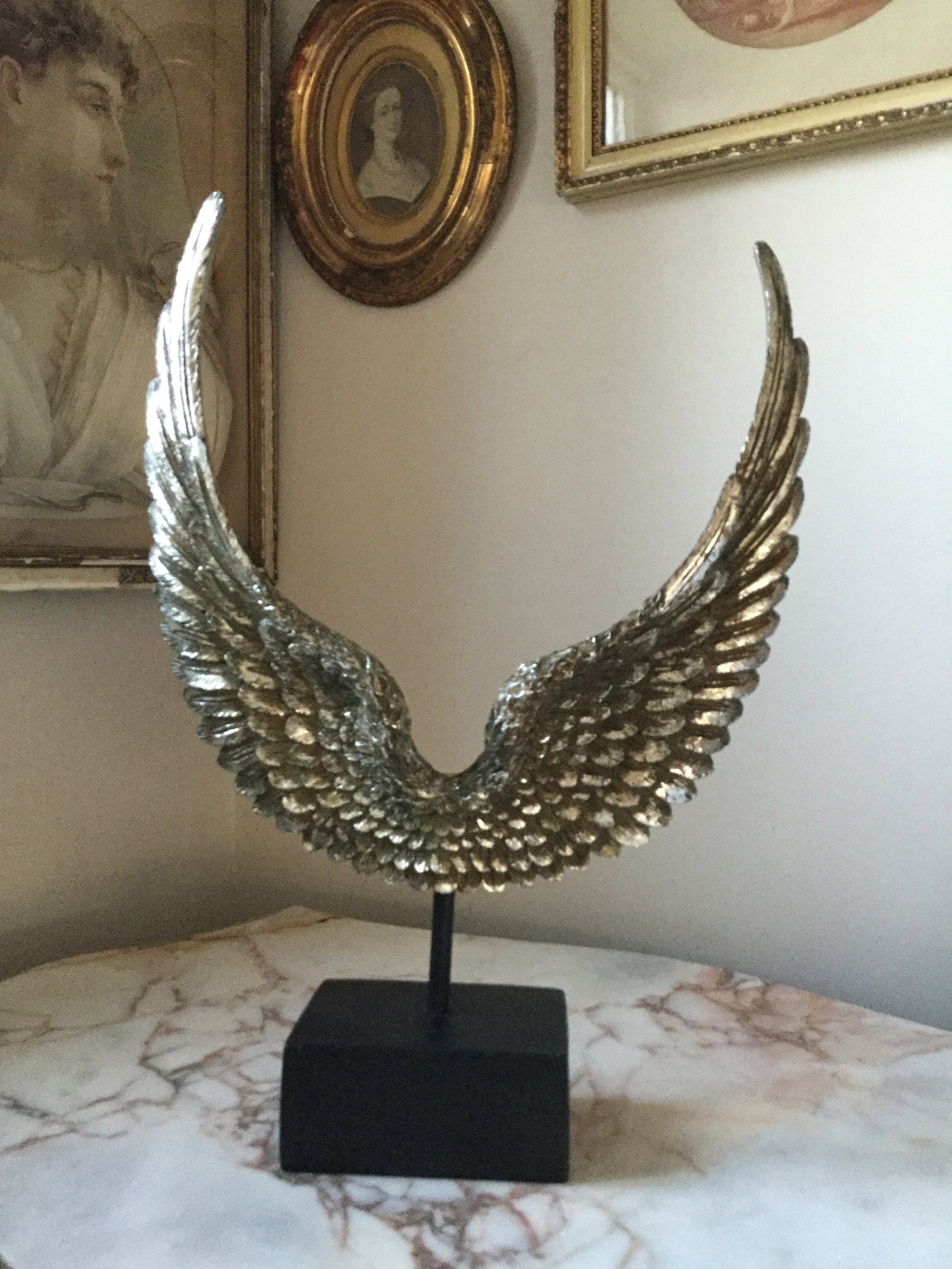 Art Deco Style Decorative Golden Angel Wings Standing Etsy