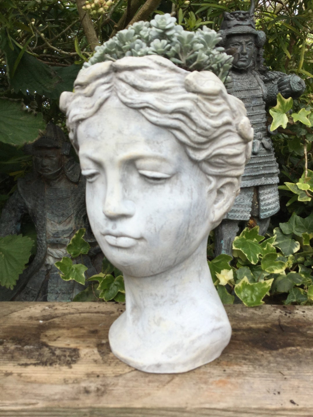 Roman Greek Ladies Head Stature Planter Flower Pot Garden or - Etsy UK