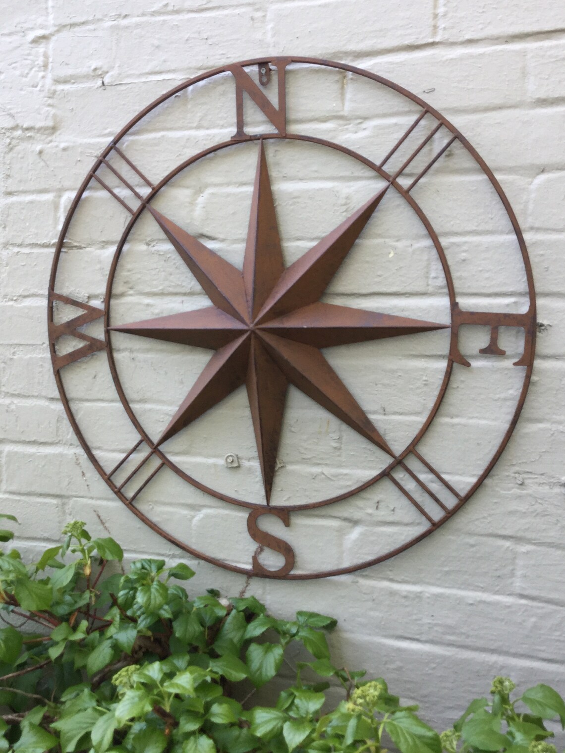 Rustic Large Metal Garden Compass Wall Art Beautiful Design Etsy