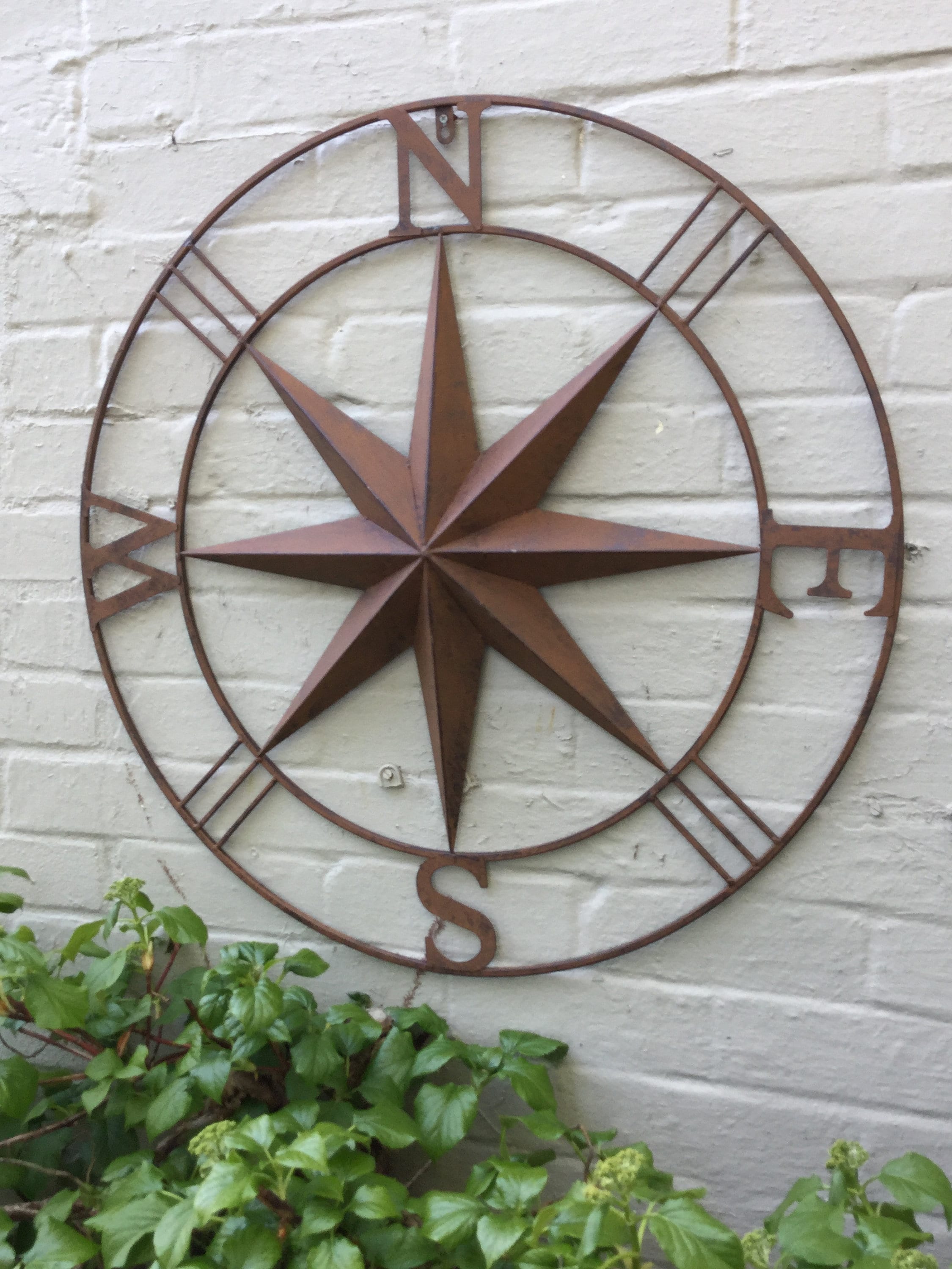 Rustic Large Metal Garden Compass Wall Art Beautiful Design Etsy