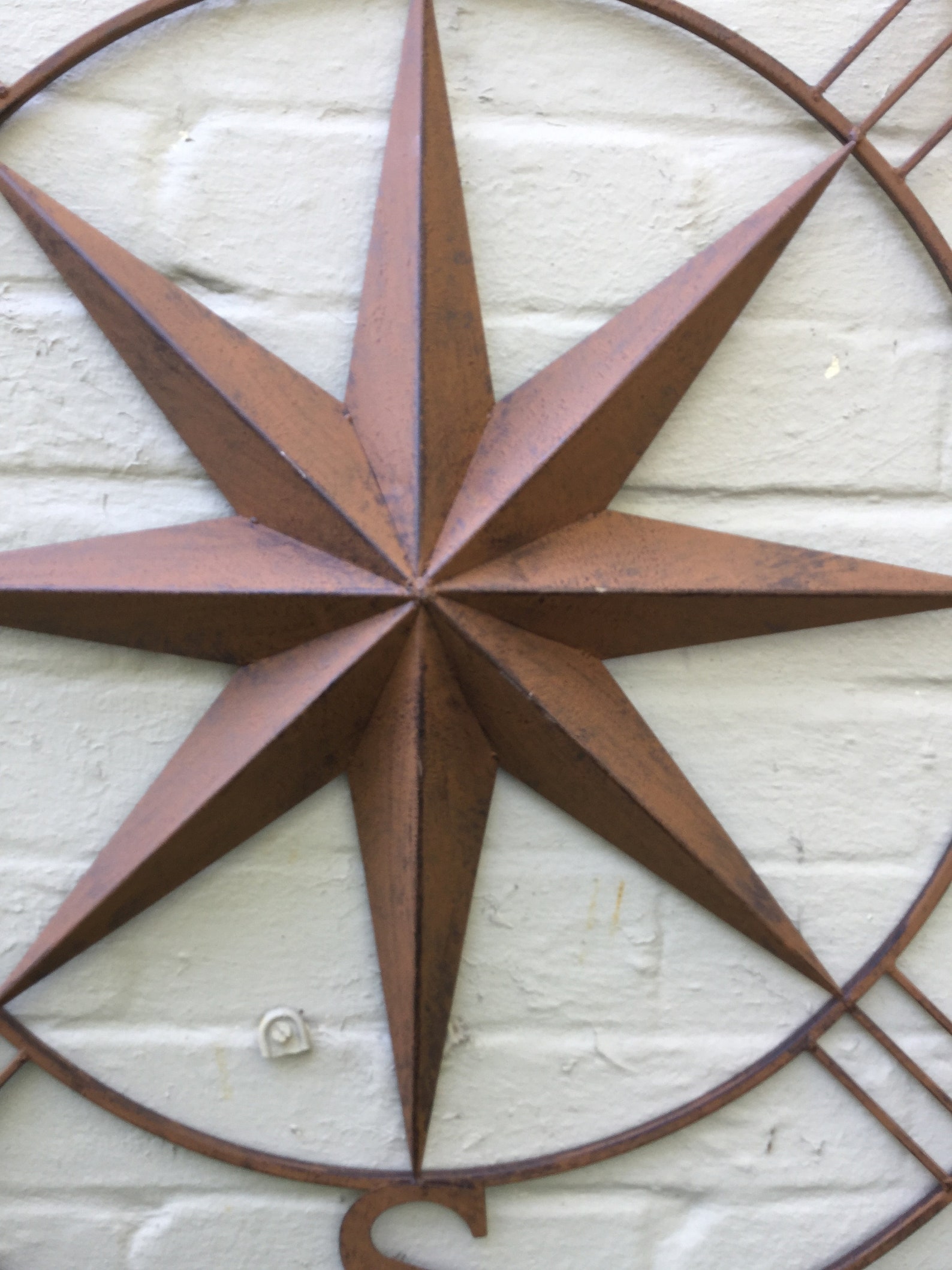 Rustic Large Metal Garden Compass Wall Art Beautiful Design Etsy UK