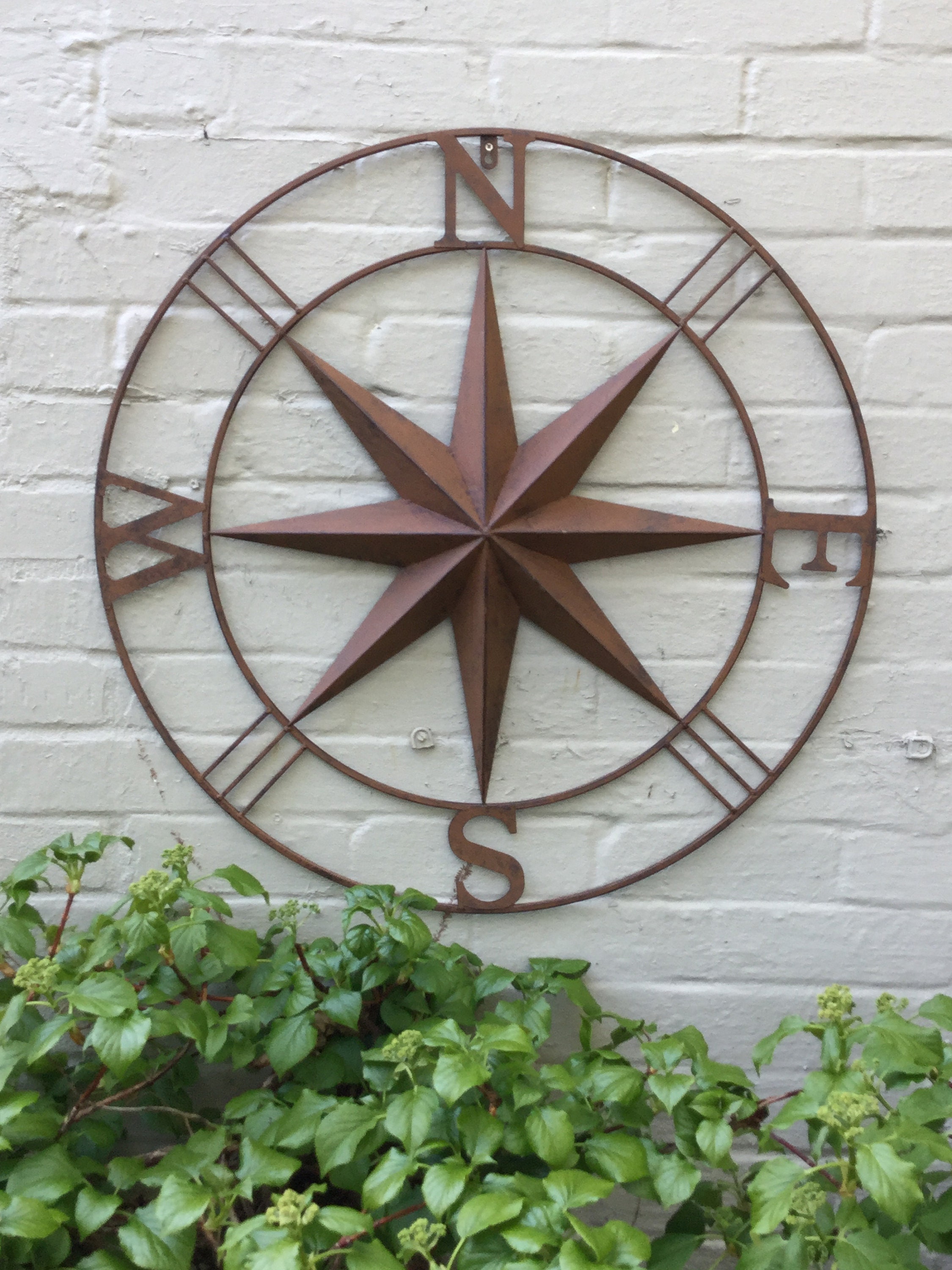 Rustic Large Metal Garden Compass Wall Art Beautiful Design Etsy