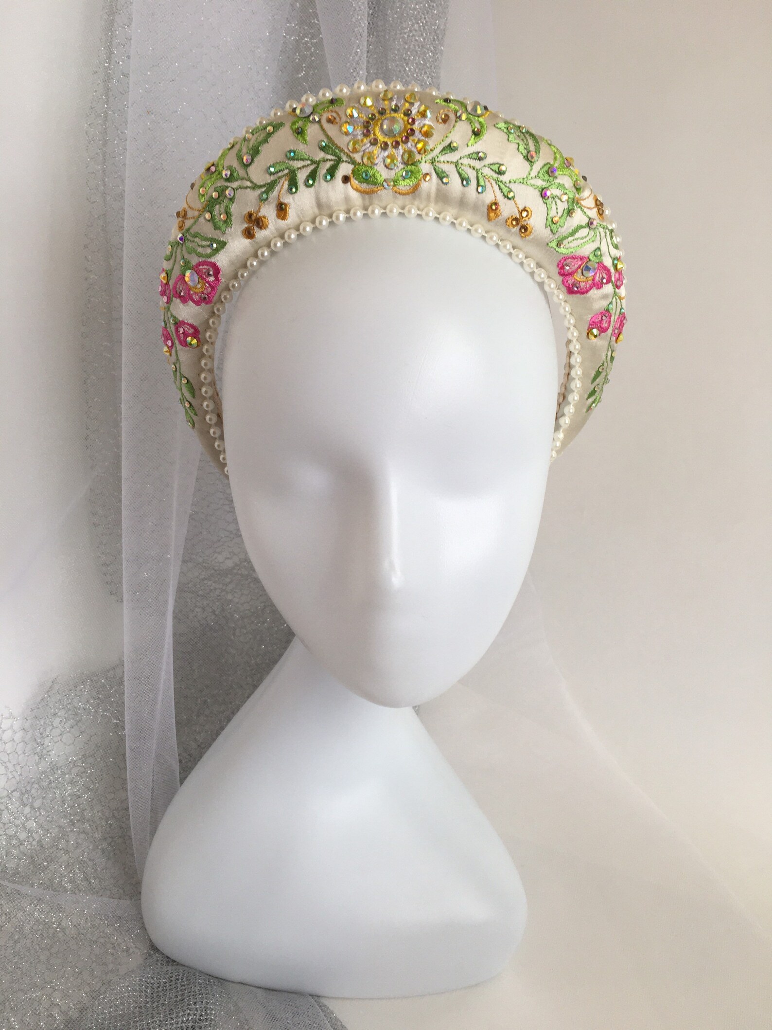 Tiara kokoshnik haircrown boda vacaciones celebración Etsy