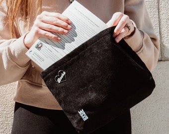 BOOK SLEEVE for books with zipper Corduroy Book Pouch Cover for paperbacks Ships Fast free shipping eligible book sleeve minimalist