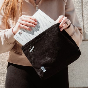 Pochette de livre en velours côtelé pour livres avec fermeture éclair pour livres de poche