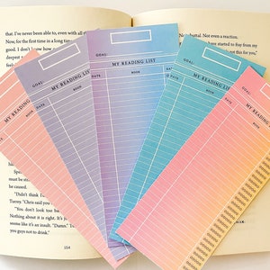 Bookmark Reading List Library Card Inspired Teachers Gift for Book Lovers Set