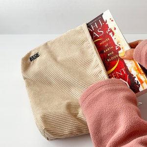 Pochette de livre originale pour livres avec fermeture éclair, pochette de livre en velours côtelé pour livres de poche, livraison gratuite éligible, pochette de livre minimaliste